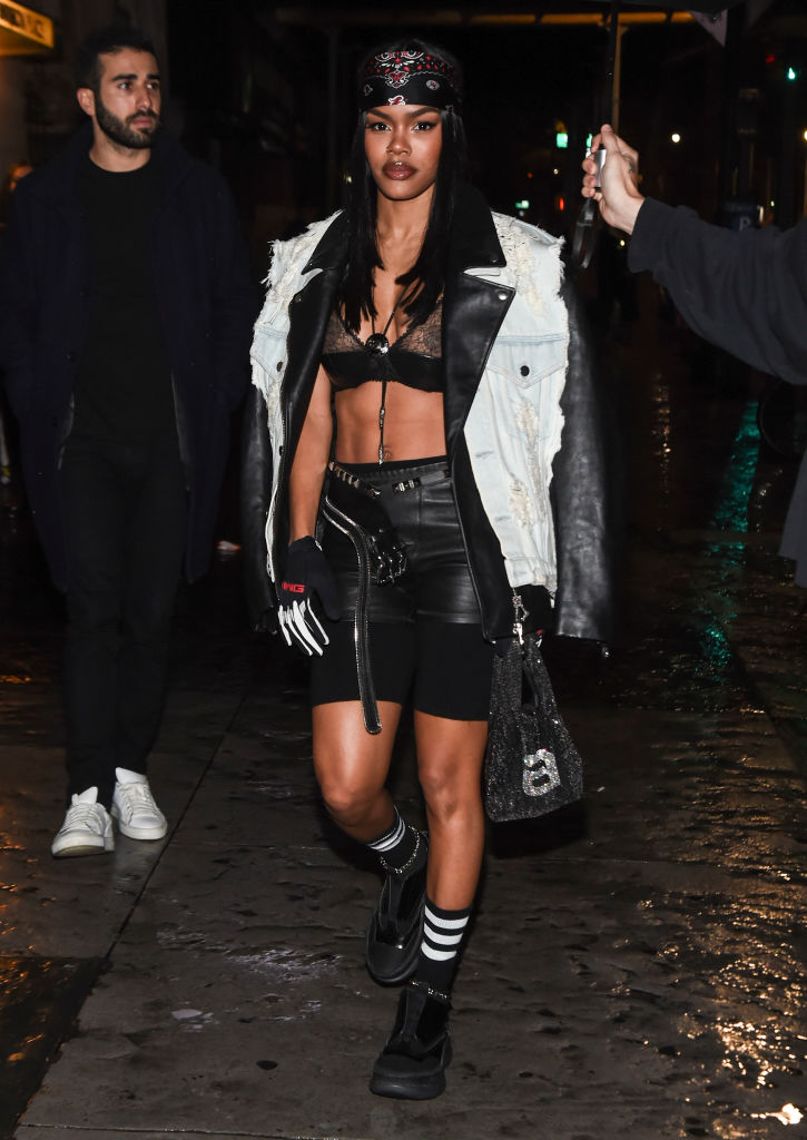 TEYANA TAYLOR HEADING TO THE ALEXANDER WANG SHOW, 2018