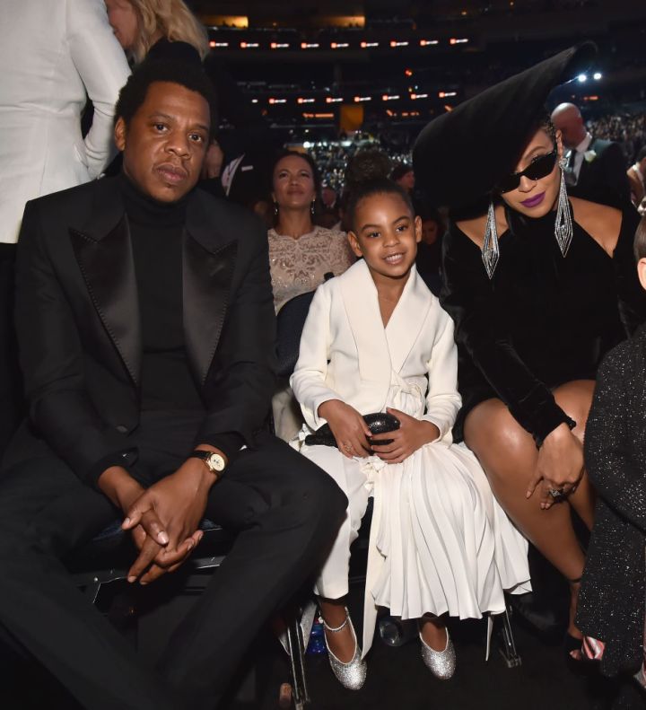 BLUE IVY AND HER PARENTS AT THE 60TH ANNUAL GRAMMY AWARDS, 2018