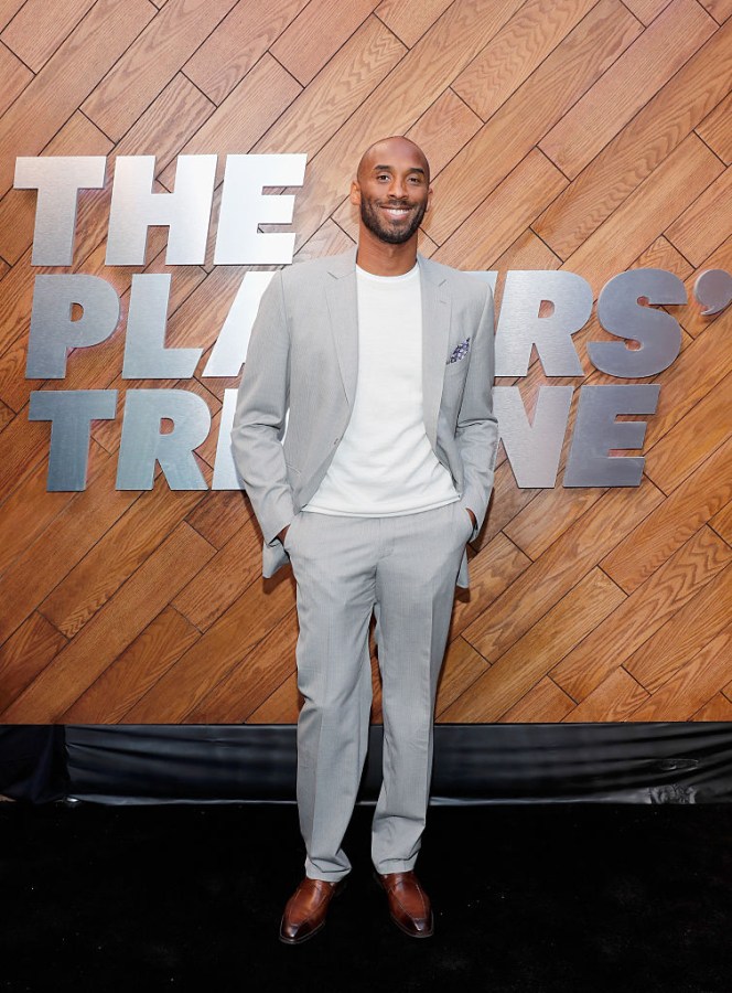 kobe bryant grey gray suit players tribune