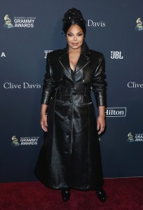 Singer Janet Jackson wearing Alexander Wang arrives at The Recording Academy And Clive Davis&apos; 2020 Pre-GRAMMY Gala held at The Beverly Hilton Hotel on January 25, 2020 in Beverly Hills, Los Angeles, California, United States.