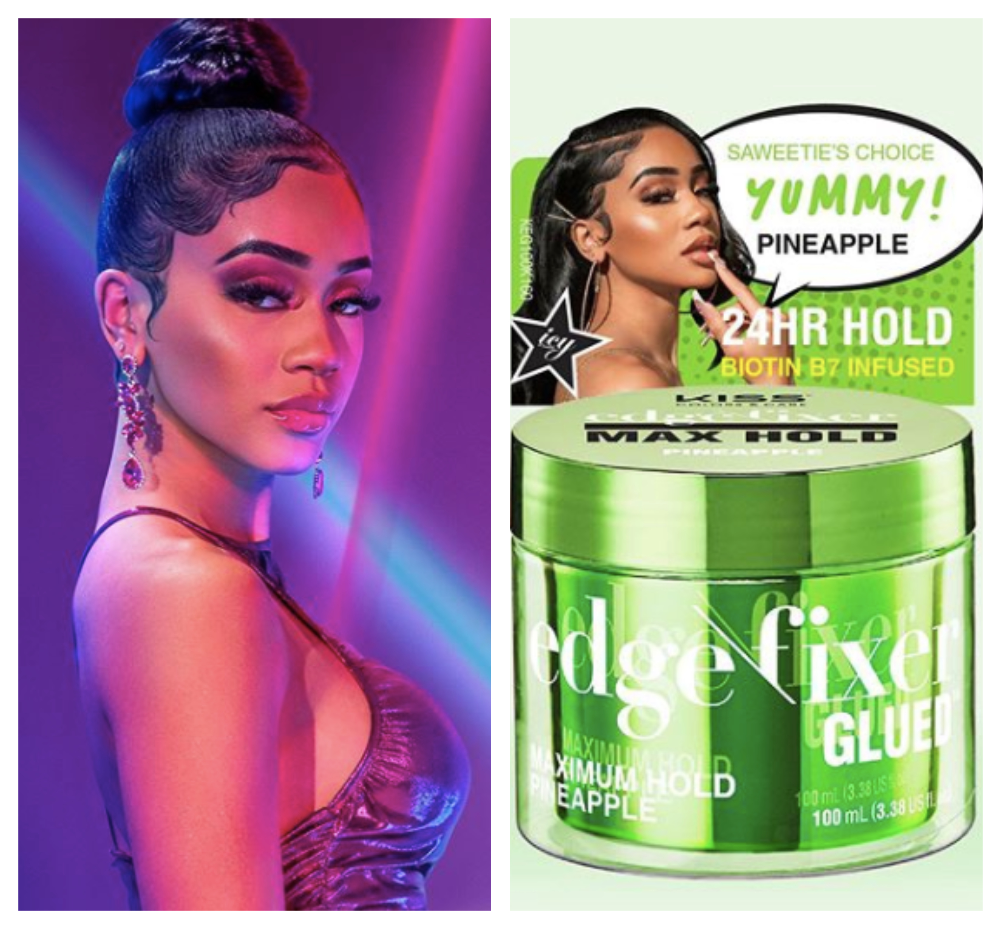 Shellacked Saweetie Is Face Of Kiss Edge Fixer Glued Gel Hellobeautiful