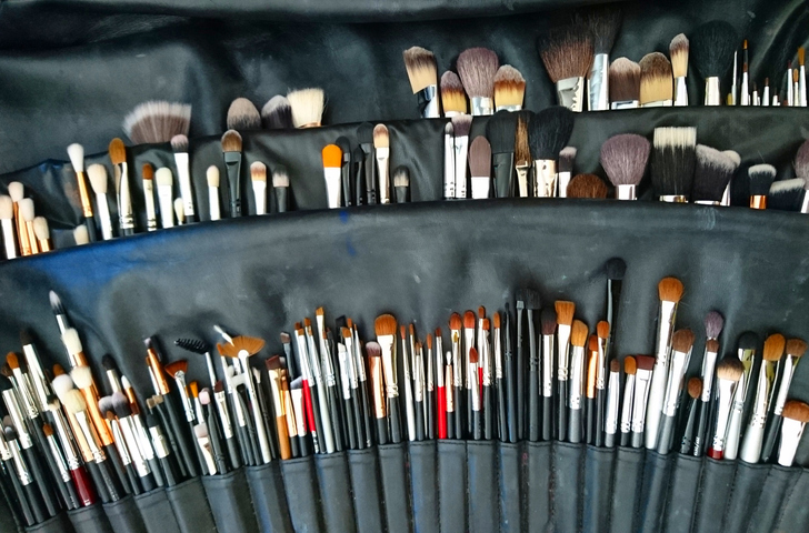 Close-Up Of Makeup Brushes