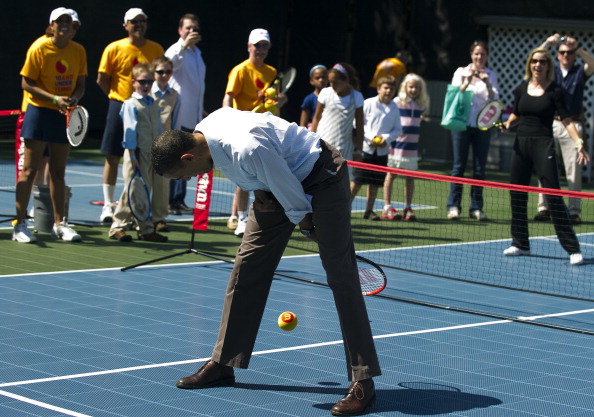 Obama on The Tennis Court