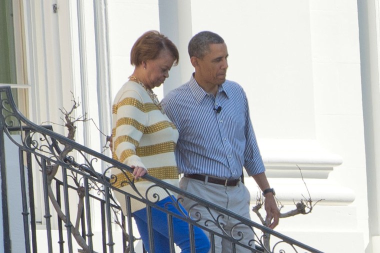 Former President Obama With His Mother-In-Law