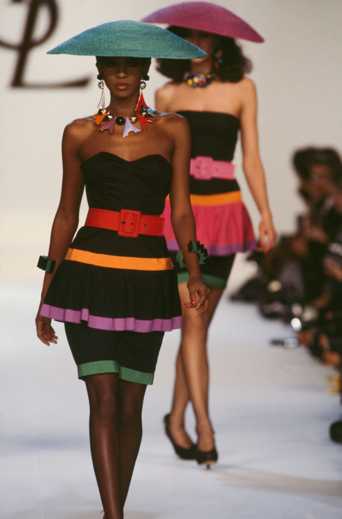 NAOMI CAMPBELL WALKS THE YVES SAINT-LAURENT SHOW, 1987