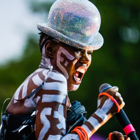Grace Jones performs at BN1 Lovefest , part of Brighton Pride on Sunday 4 August 2019