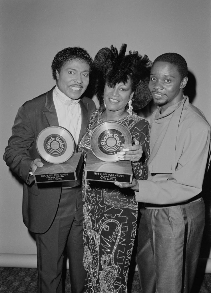 LITTLE RICHARD, PATTI LABELLE, AND PHILLIP BAILEY AT THE BLACK GOLD AWARDS, 1985