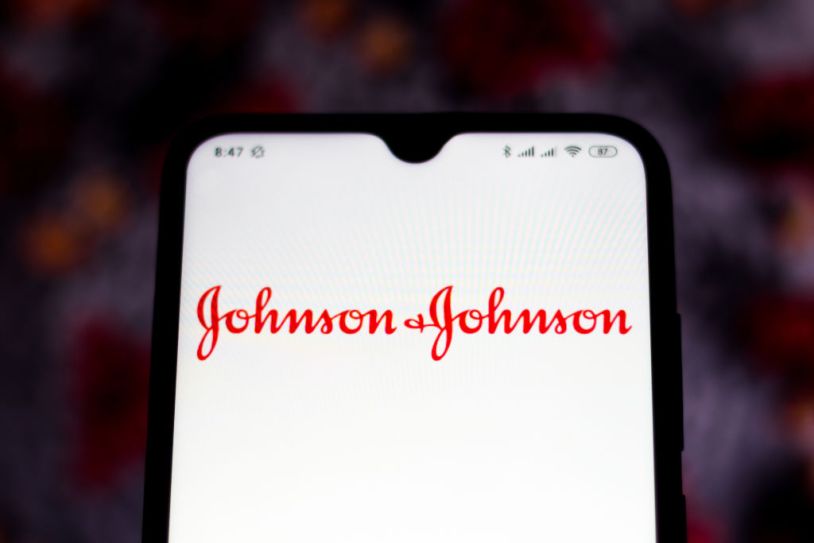 In this photo illustration Johnson & Johnson logo is seen...