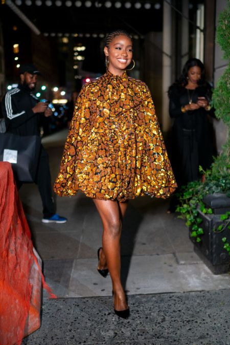 JUSTINE SKYE AT THE BALMAIN COCKTAIL PARTY, 2019
