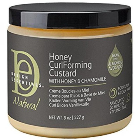 Design Essentials Natural Honey Curl Forming Medium Hold Custard for Intense Shine and Definition 8oz