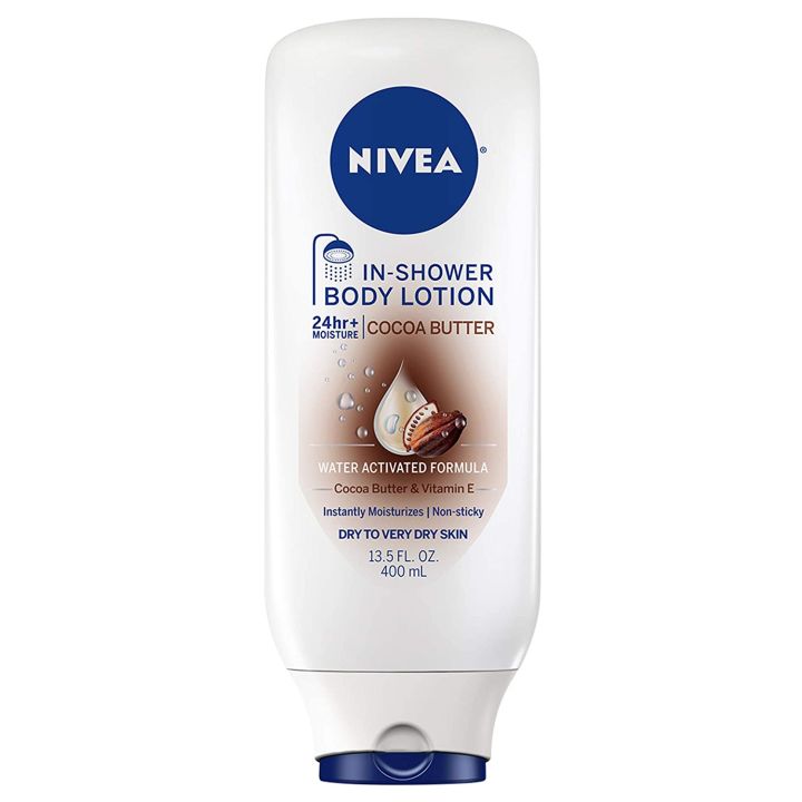 NIVEA Cocoa Butter In-Shower Body Lotion Non-Sticky For Dry to Very Dry Skin