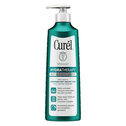 Curél Hydra Therapy In Shower Lotion, 12 Ounce, Wet Skin Moisturizer for Dry or Extra-dry Skin, with Advanced Ceramide Complex