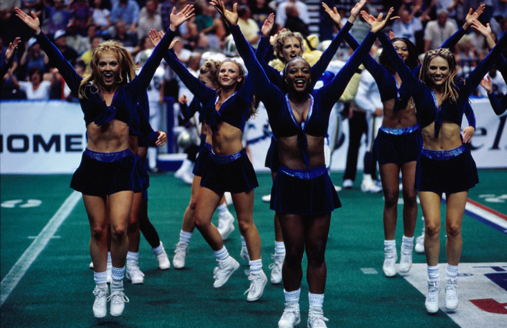 Cheerleaders at Arena League Football (Gridiron) game at Gaylord Entertainment Centre.