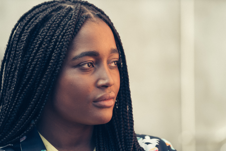 Close up Africa black woman portrait shoot
