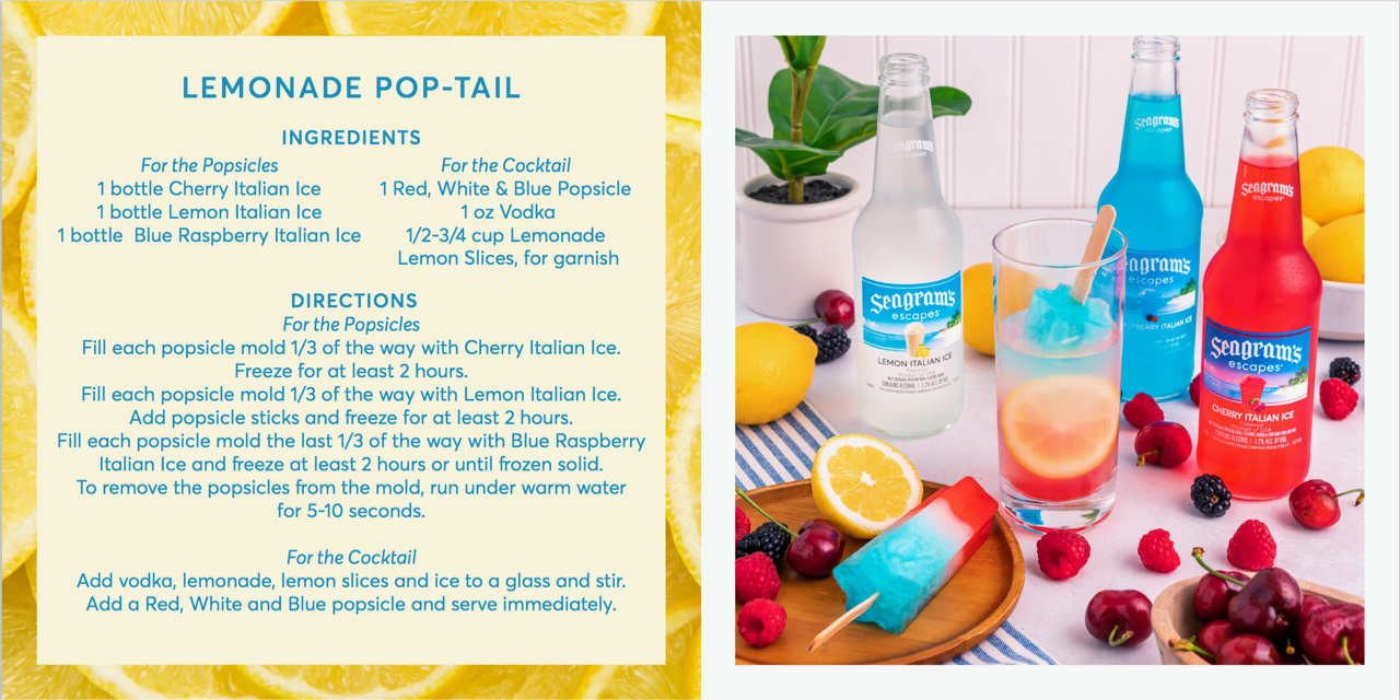 Seagram's Escapes Italian Ice Cocktail Recipes
