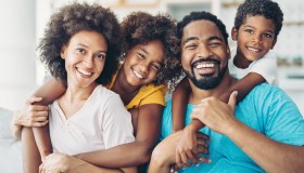 Smiling African-American family