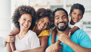 Smiling African-American family