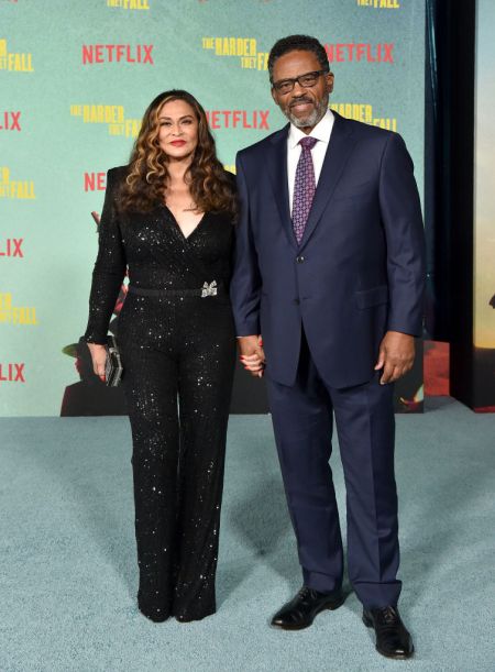 Tina and Richard Lawson at the Los Angeles Premiere Of "The Harder They Fall"
