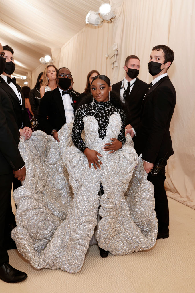Simone Biles at The Met Gala Celebrating In America: A Lexicon Of Fashion, 2021