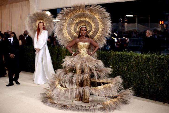 Iman at the 2021 Met Gala celebrating In America: A Lexicon Of Fashion