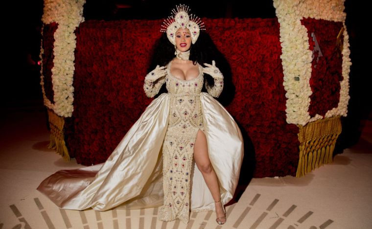 Cardi B at the 2018 Met Gala celebrating Heavenly Bodies: Fashion & The Catholic Imagination