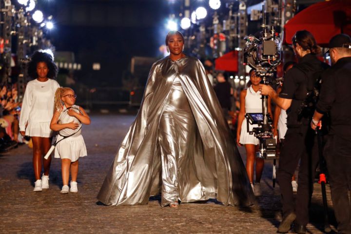Serena Williams on the runway of the VOGUE World fashion show