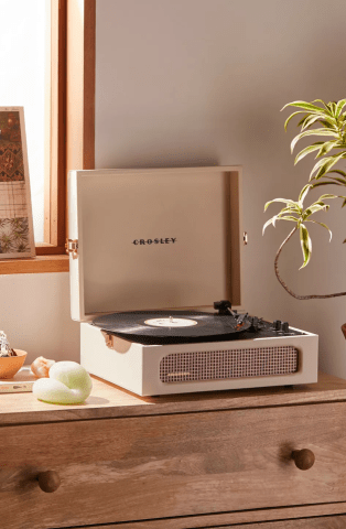Crosley UO Exclusive Cream Rose Gold Voyager Bluetooth Record Player