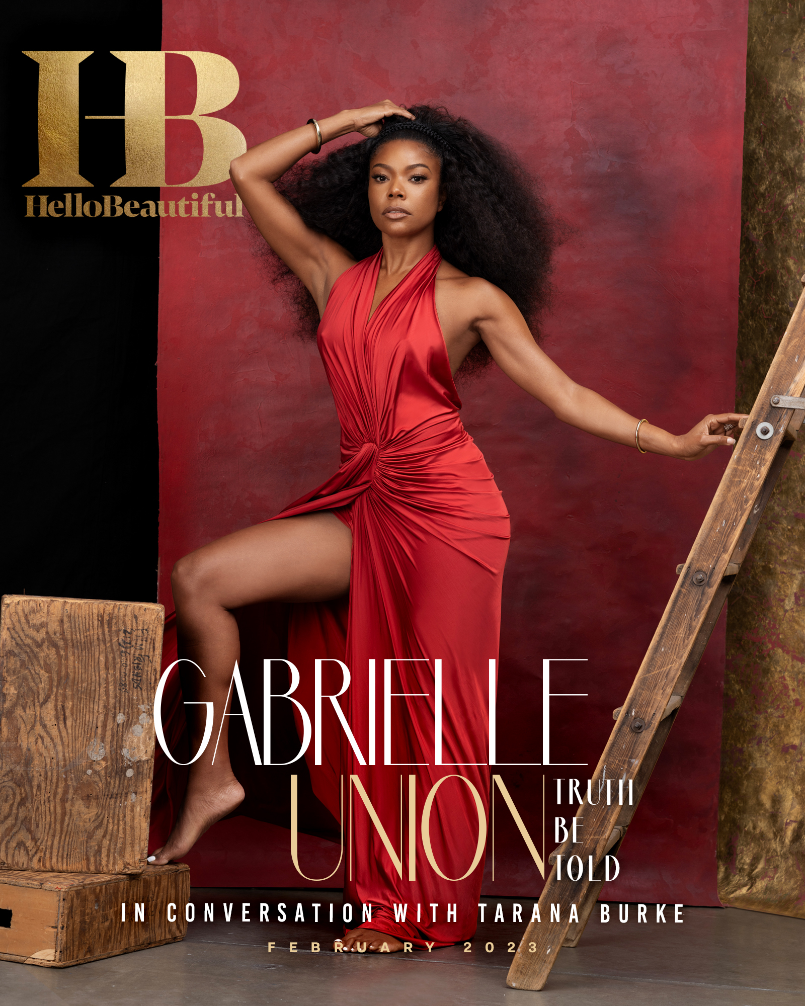 Gabrielle Union In A Red Donna Karan Dress On HelloBeautiful