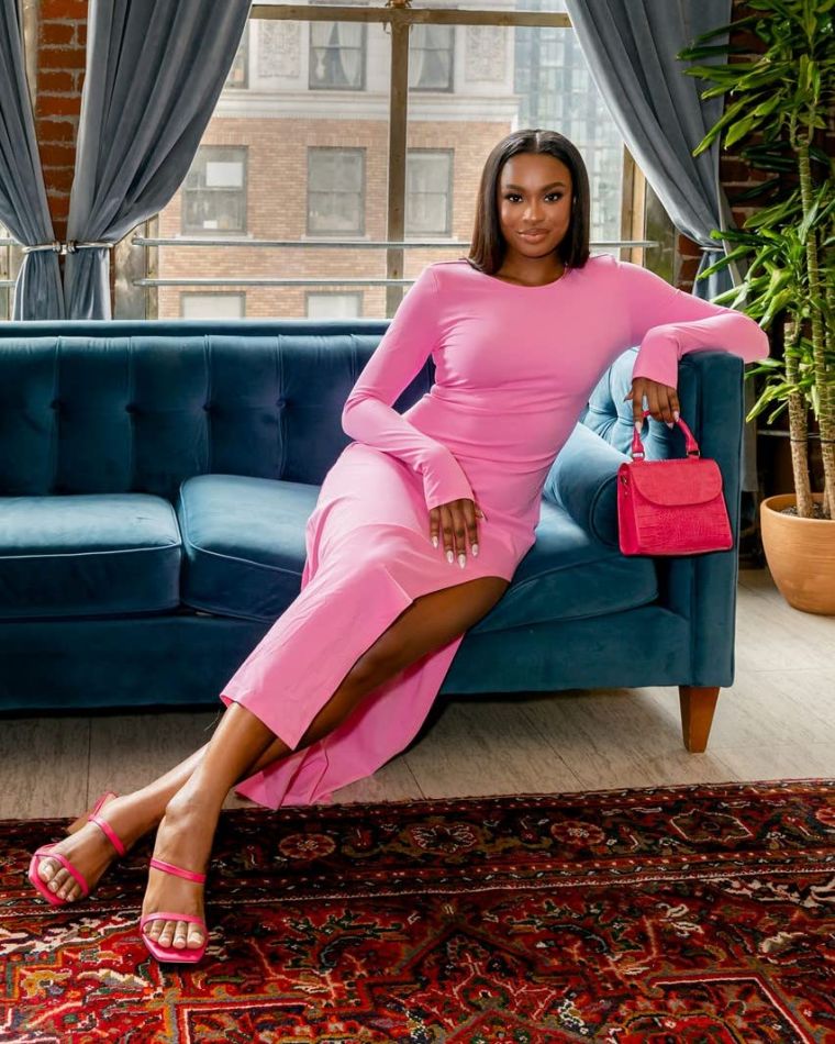 HFR x The Drop Women's Rosebloom Side Slit Knit Dress