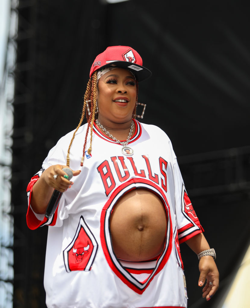 Rapper Da Brat Wears Custom Bulls Jersey With Baby Bump Cutout