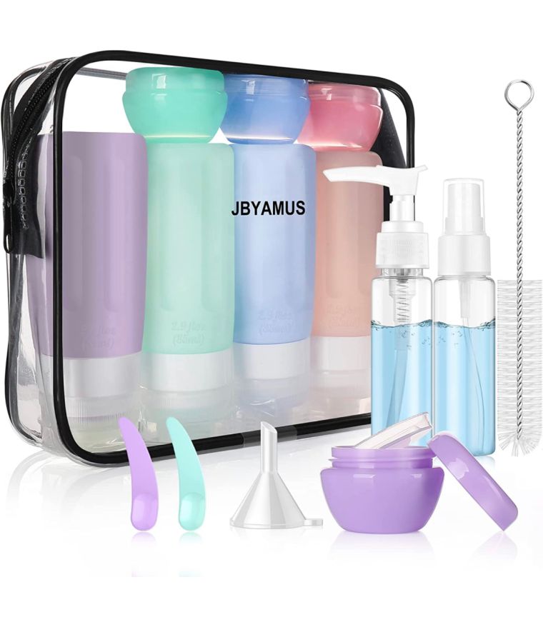 JBYAMUS 16 Pcs Silicone Travel Bottles Set