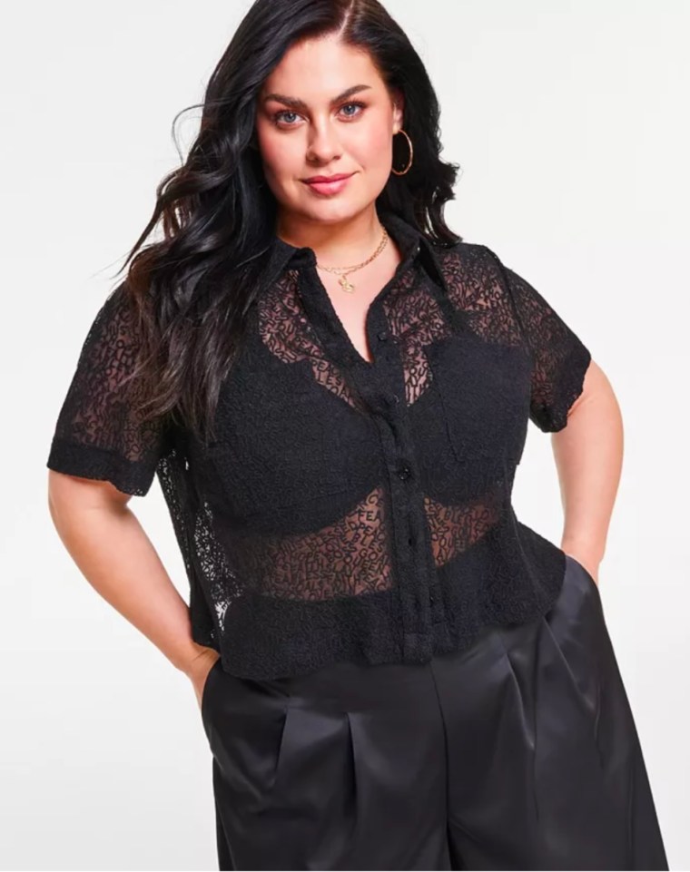 Embroidered Mesh Top