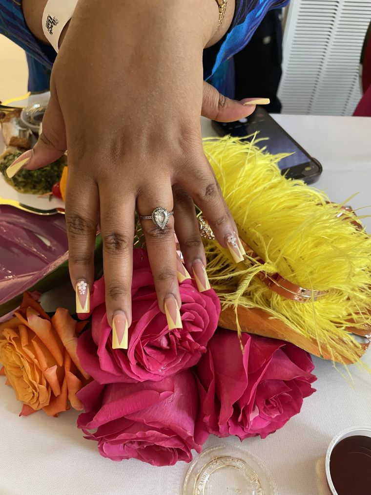 Yellow French Manicure