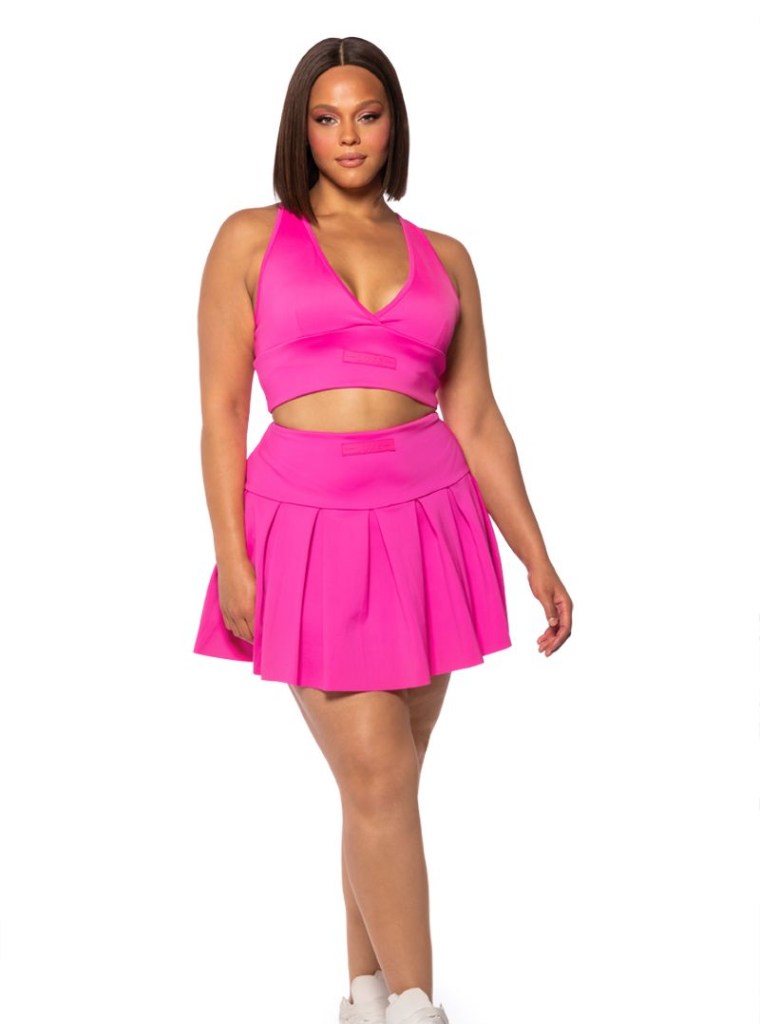 Paxton Luxe Longline Bra Top In Neon Pink