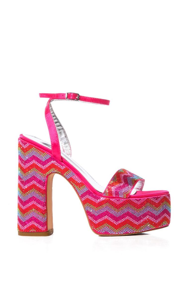 Azalea Wang Wanna Pink Embellished Platform