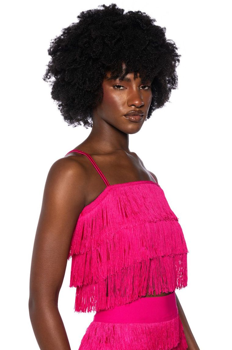 Best Ever Fringe Tank Top In Fuchsia