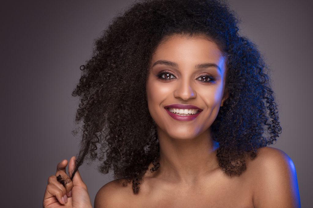 Black woman with wash and go hair