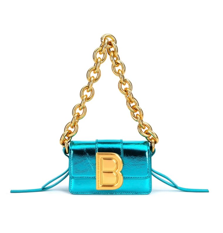 Blue Metallic Micro Nia Bag