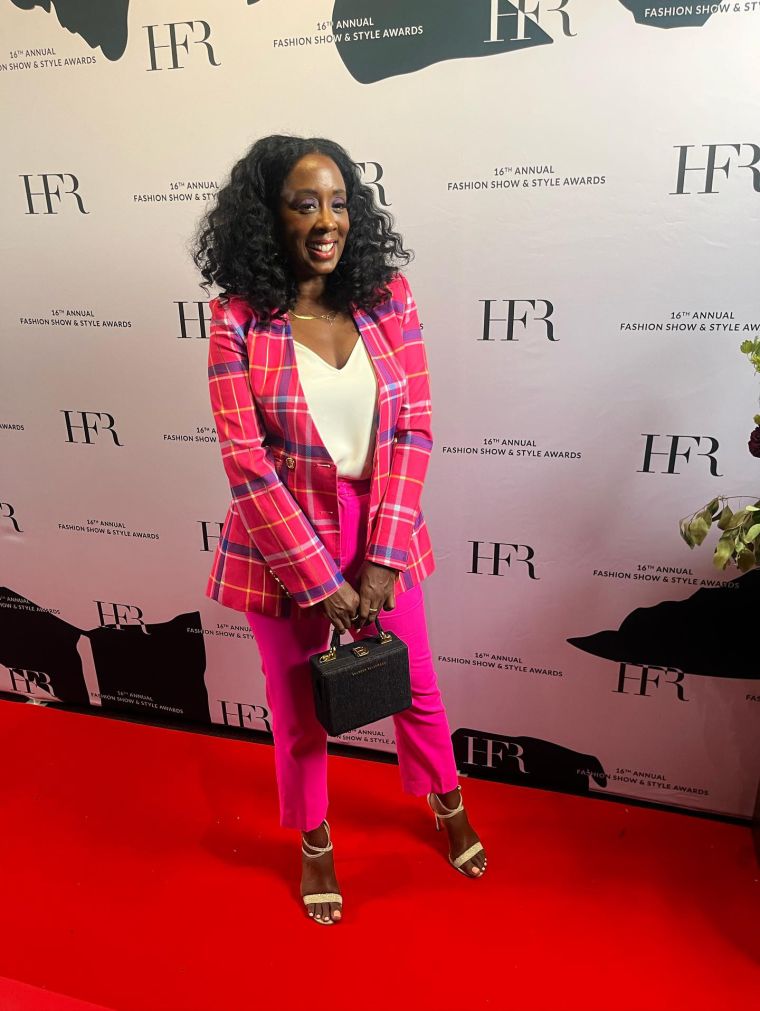 Style Note: Colorful blazers will dress up any look.