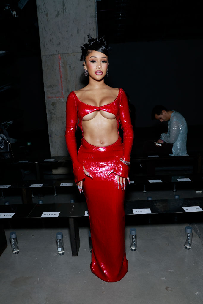 Saweetie in LaQuan Smith dress - Front Row & Backstage - New York Fashion Week - September 2023