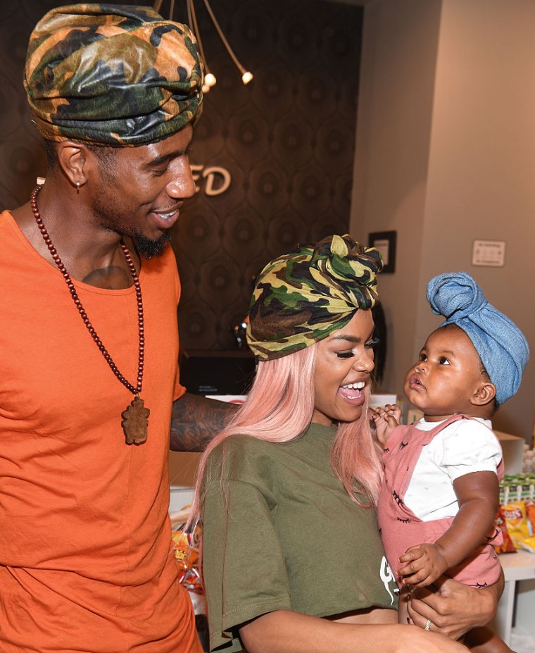 Teyana Taylor, Iman Shumpert and Junie at the Baby Buddha Bug Collection, 2016
