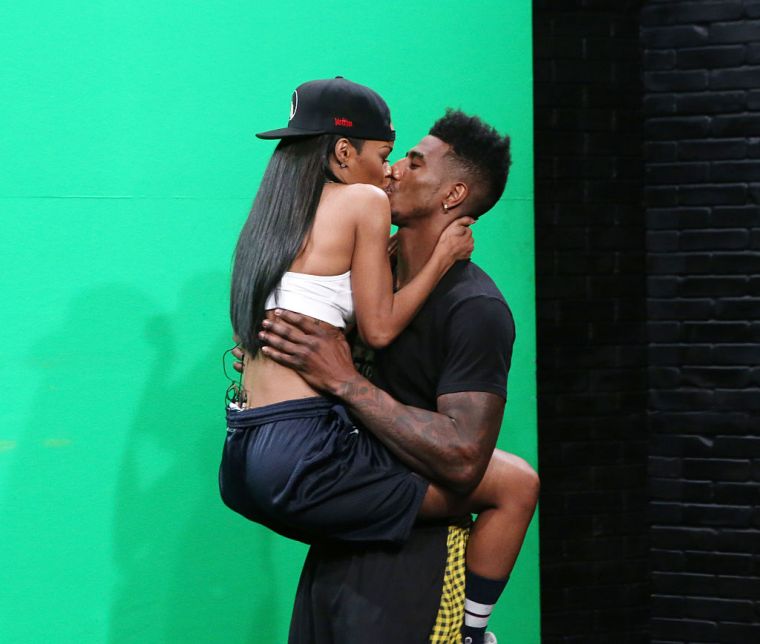 Teyana Taylor and Iman Shumpert filming 106 & Park LIVE, 2014