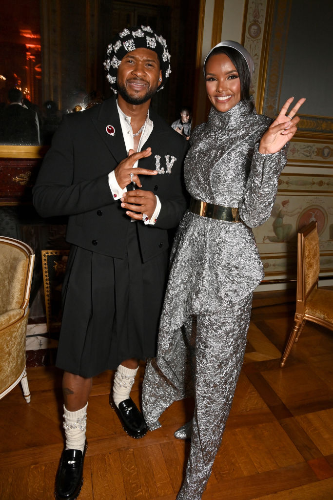 Usher and Halima Aden