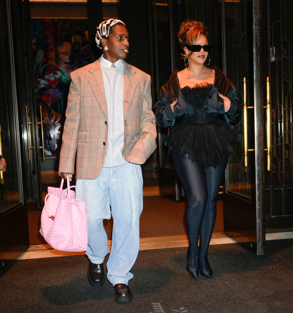 A$AP Rocky & Rihanna Wears Louis Vuitton by Virgil Abloh On Set Of