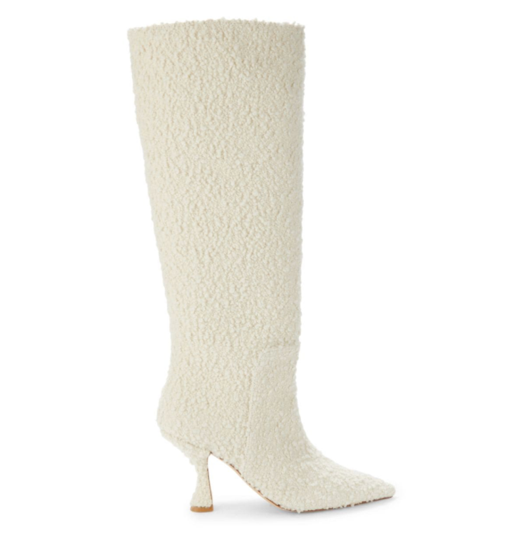 STUART WEITZMAN XCurve 85 Faux Shearling Slouch Knee High Boots