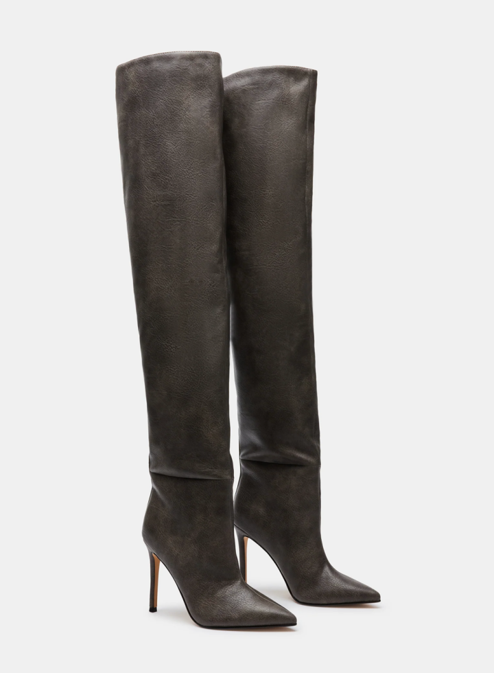 Steve Madden Epic Black Distressed Boots