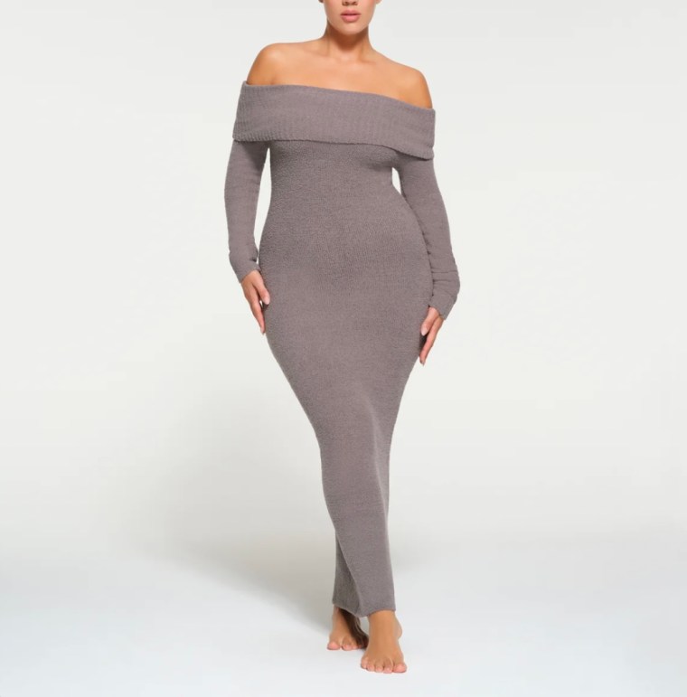 Off-the-Shoulder Sweater Dress