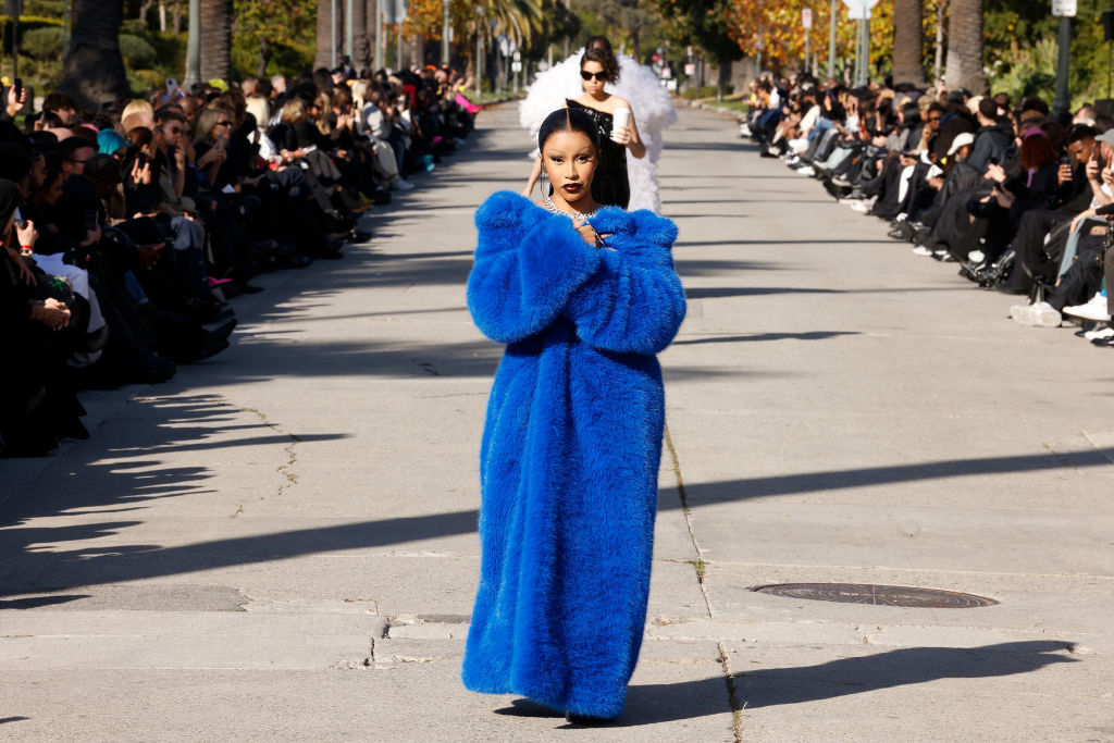 Cardi B Just Walked For Balenciaga And We Can’t Get Her Blue Fur Out Of Our Heads