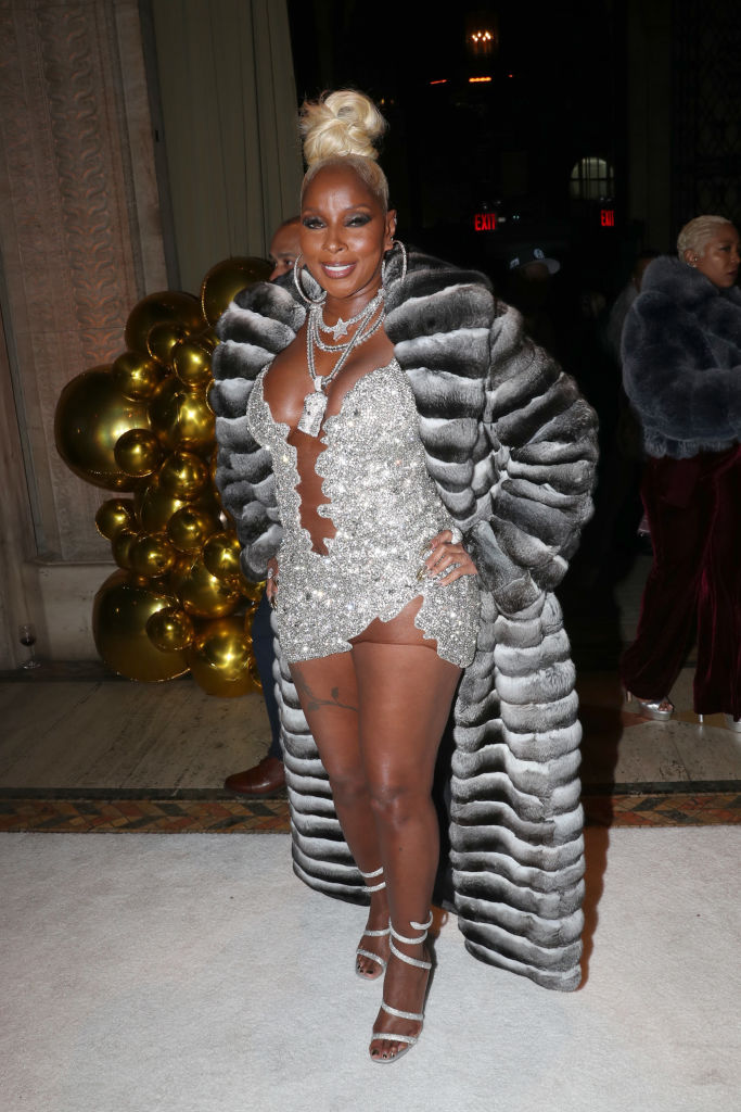 Mary J: Black and Grey Fur Coat