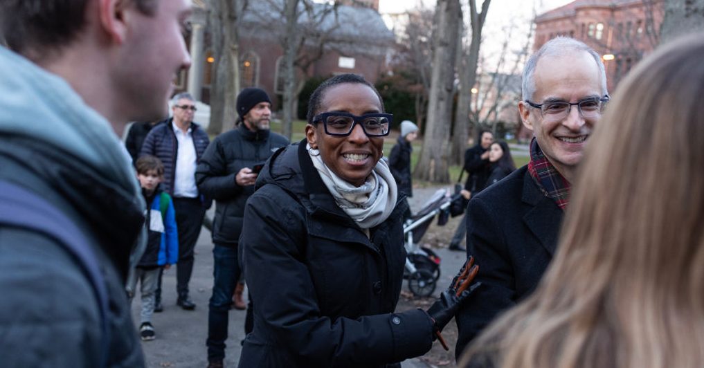 Harvard President Claudine Gay attends Hanukkah lighting in Harvard Yard